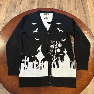 3556 Dolls Kill House of Haunts Knit Cardigan Medium